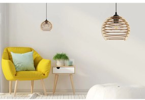 Závesné svietidlo Timber, 1x drevené tienidlo, n