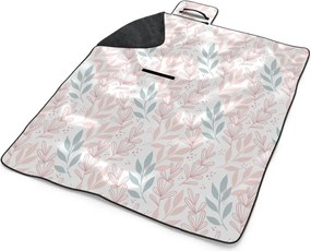 Sablio Plážová deka Ružové a modré lístky : 200x140 cm