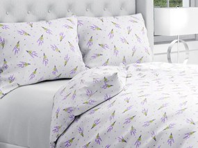Biante Bavlnené posteľné obliečky Sandra SA-301 Malé zväzky levandúľ na bielom Jednolôžko 140x200 a 70x90 cm