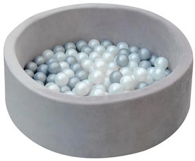 2Kids Toys - Detský suchý bazén s guličkami, priemer 90 cm, sivý