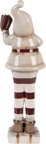 Béžová keramická dekorácia Santa Claus ChrisMs - 8*7*23 cm