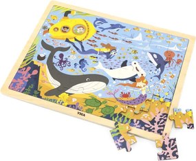 Puzzle na podstavci Viga 44583 48 dielikov - spoznávanie mora a jeho obyvateľov