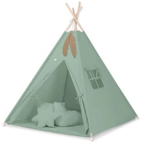 lovel.sk Detský teepee stan vintage mint + podložka, vankúšiky a dekorácia