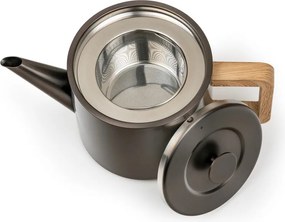 Sivá kanvica na čaj z nehrdzavejúcej ocele so sitkom 1,1 l Duet Narvik – Bredemeijer