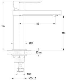 Aqualine - Umývadlová batéria DAPHNE 15,5 cm lesklý chróm