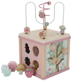Kocka s aktivitami drevená Fairy Garden