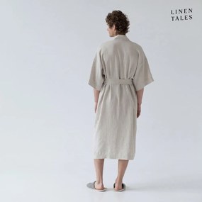 Béžový ľanový župan veľkosť S/M Summer - Linen Tales