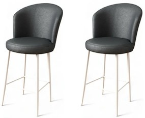 Sada barových stoličiek Uras Anthracite and White,2 ks, 2 ks