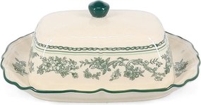 Zelená/slonovinová porcelánová nádobka na maslo Cyril – S|P Collection