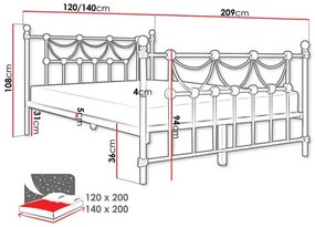Jednolôžková posteľ 120 cm Etnica  (čierna). Vlastná spoľahlivá doprava až k Vám domov. 1122129