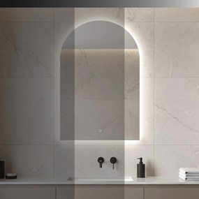 Rea TOP, LED zrkadlo s oblúkovým horným zaoblením, 90x60cm , HOM-01520