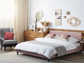 Manželská posteľ 180 cm FUTTI (s roštom) (ružová). Vlastná spoľahlivá doprava až k Vám domov. 1007263