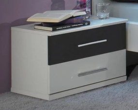 Zostava spálne Nora 180x200 cm, biela/grafitová