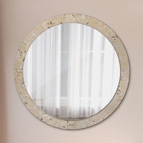 Okrúhle ozdobné zrkadlo na stenu Prírodný kameň fi 90 cm