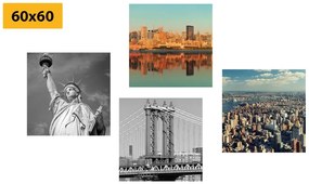 Set obrazov New York v zaujímavom prevedení Varianta: 4x 60x60