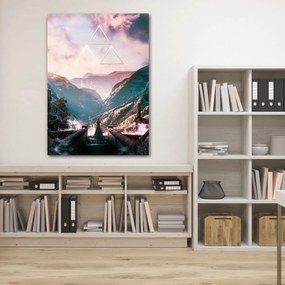 Gario Obraz na plátne Trojuholník a fialová obloha - Barrett Biggers Rozmery: 40 x 60 cm