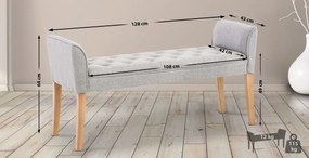 Lavica Cleopatra Chaiselongue látka, nohy antik svetlé - Svetlo sivá