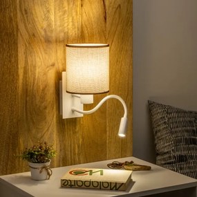 Brilagi - LED Nástenná lampa NUBILA 1xE27/25W/230V + LED/3W biela/hnedá