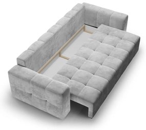 Svetlosivá zamatová rozkladacia pohovka Milo Casa Luca