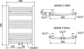 Mexen Ares, elektrické vykurovacie teleso 700 x 500 mm, 300 W, biela, W102-0700-500-2300-20