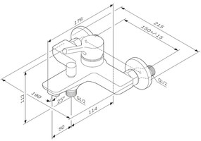 Vaňová a sprchová batéria AM.PM X-Joy S FXB10022 jednopáková, čierna