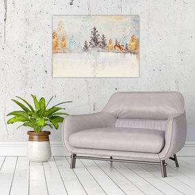 Obraz - Akvarelový les (70x50 cm)