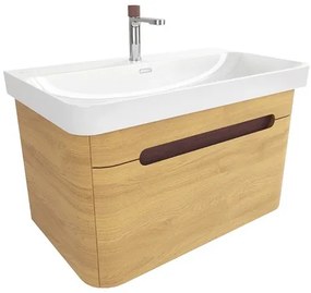 Kúpeľňová skrinka s umývadlom SAT Fusion 77,5x43x45 cm dub medový mat SATFUSION80DMUBA, 1 ks