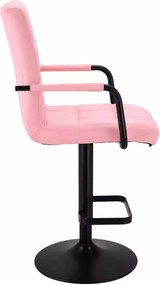 LuxuryForm DESIGN Barová stolička VERONA BLACK na čiernom tanieri - ružová