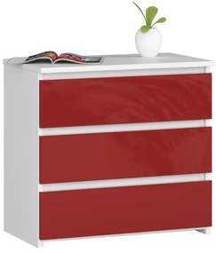 Nočný stolík CL3 60 cm biely / červený, lesk
