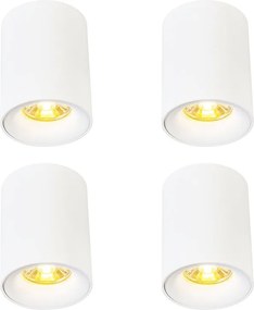 Sada 4 moderných prisadených bodových svetiel biela GU10 50mm - Ronda