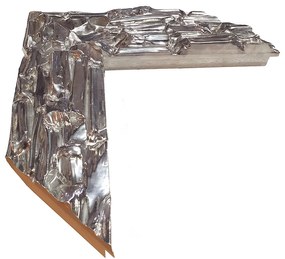 DANTIK - Zrkadlo v rámu, rozmer s rámom 50x140 cm z lišty Travertino strieborné (2893)