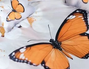 Obliečky BUTTY WHITE ORANGE 3-dielna sada 140x200 cm