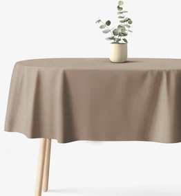 Goldea oválny obrus 100% bavlnené plátno - kávový hnedý 140 x 240 cm