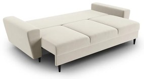 Béžová zamatová rozkladacia/s úložným priestorom pohovka 235 cm Kyoto – Cosmopolitan Design