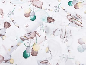 Biante Detský bavlnený záves Sandra SA-372 Myšky a konvičky na bielom 150x180 cm