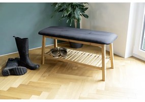 Čierna/prírodná bambusová polica s lavicou Ecori - Wenko