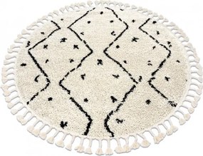 Dywany Łuszczów, Kusový koberec Berber Tetuan B751 cream kruh, 120x120 (priemer) kruh, biela, obývacia izba