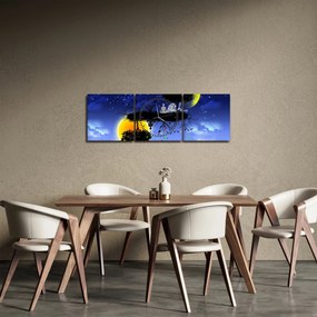 Obraz - Reflekcia rovnováhy (s hodinami) (90x30 cm)