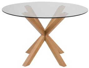 Jedálenský stôl so sklenenou doskou Actona Heaven, ⌀ 119 cm