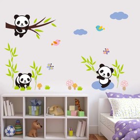 Veselá Stena Samolepka na stenu na stenu Hravá panda