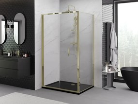 Mexen Exo, skladací sprchový kút 90 x 95 cm, číre sklo, zlatá, 816-090-095-50-00