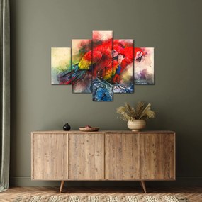 Obraz červených papagájov ara (150x105 cm)