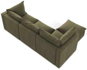 Khaki rohová pohovka (ľavý roh/s leňoškou) Manao – Makamii