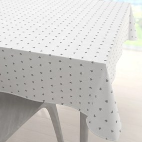 Biante Dekoračný štvorcový obrus Leona LN-008 Sivé srdiečka na bielom 130x130 cm
