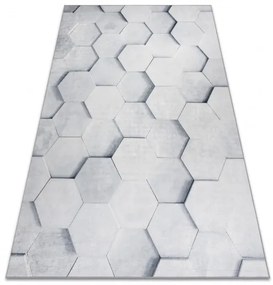 Dywany Łuszczów, Kusový koberec ANDRE Hexagon 3D 1180, 120x170, šedá, chodba / predsieň