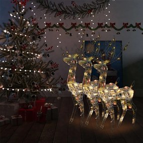 Akrylové vianočné dekorácie so sobmi 3 ks 120 cm viacfarebné 3154352