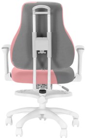 Detská rastúca stolička Neoseat KINDER WHITE PLUS — látka, šedá / svetlo ružová