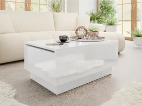 Konferenčný stolík s úložným priestorom Naeska 90 x 60, Farby: biely lesk