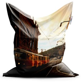 Sablio Sedací vak Električka v historickom meste - 150x100 cm