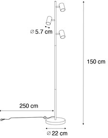 Moderná stojaca lampa bronzová 3-svetlo - Jeana
